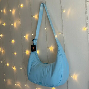 House of Harlow 1960 Crescent Moon Nylon Puffy Athleisure Bag - Blue 🩵​​